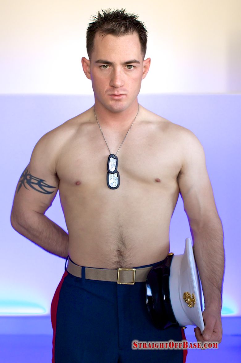 Straight off base, Marine SGT Jack stops by the Major